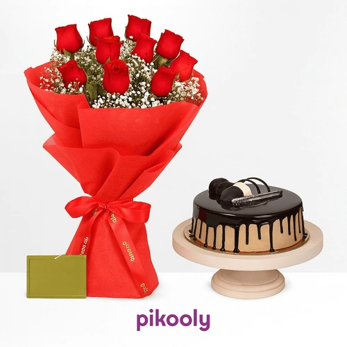 Cake & Flower Combo G-14 Cake & Flower Combo G-14