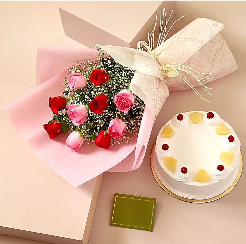 Cake & Flower Combo T14-022 - Team14bd